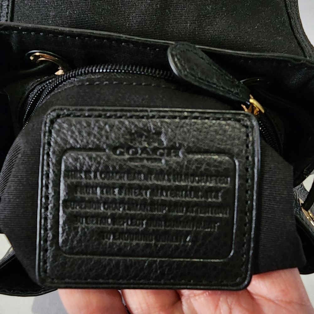 Coach Pebbled Black Leather Backpack - Picture 4 of 5
